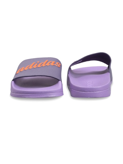Adidas Women's ADILETTE SHOWER Purple Slides - View 2