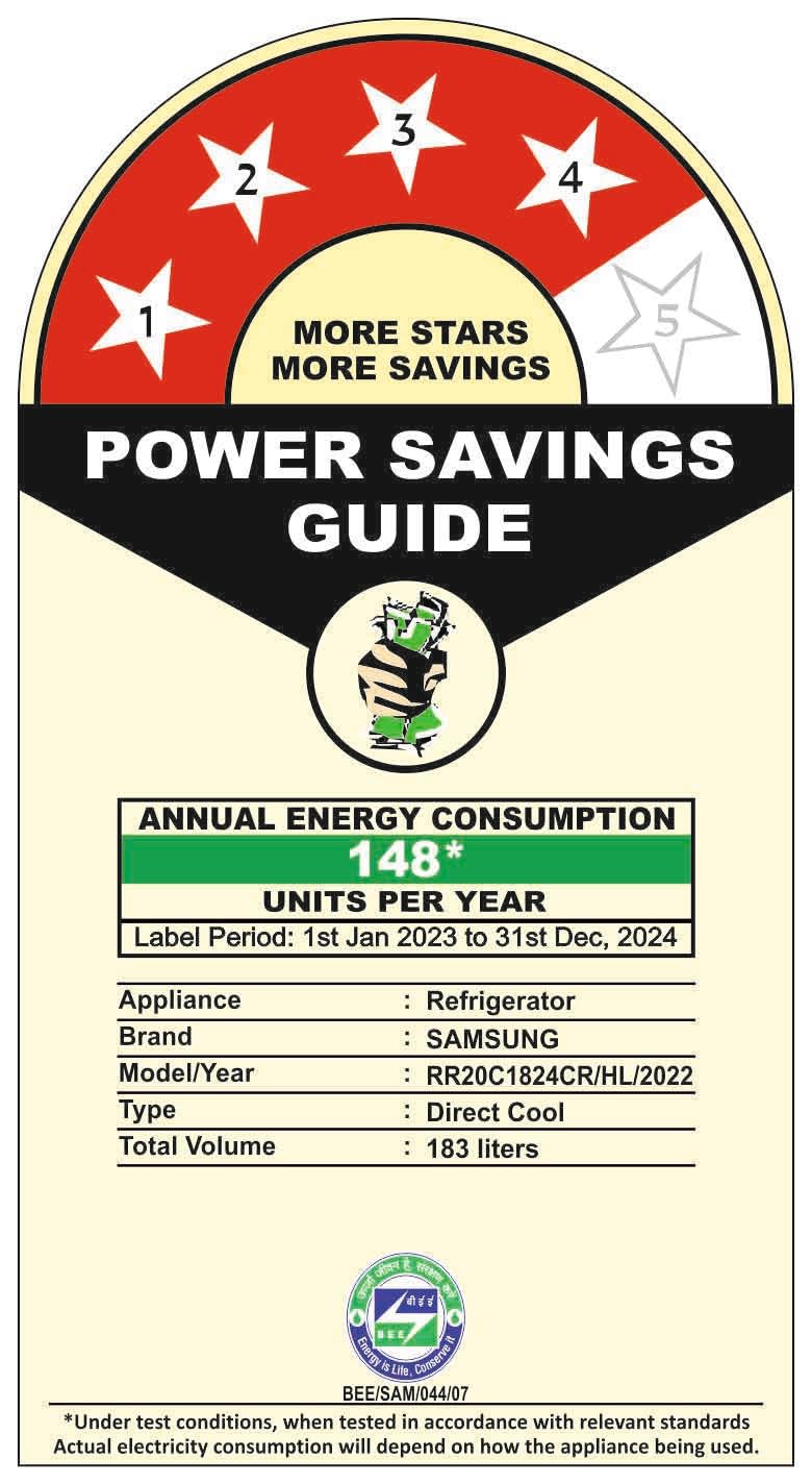Samsung 183 L, 4 Star, Digital Inverter, Direct-Cool Single Door Refrigerator (RR20C1824CR/HL, Red, Camellia Purple, Base Stand Drawer) - View 2